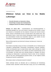 Persbericht mobiele luchtreinigers Persbericht mobiele luchtreinigers